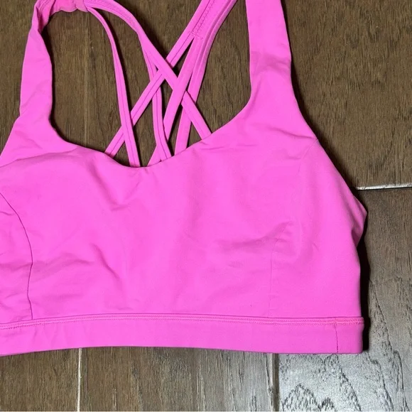 Lululemon Vibrant Pink Strappy Sports Bra - Picture 3 of 9